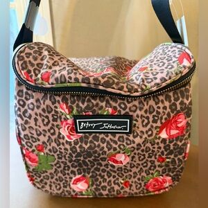 Betsey Johnson Pink Leopard and Red Floral Insulated Bag-NWT